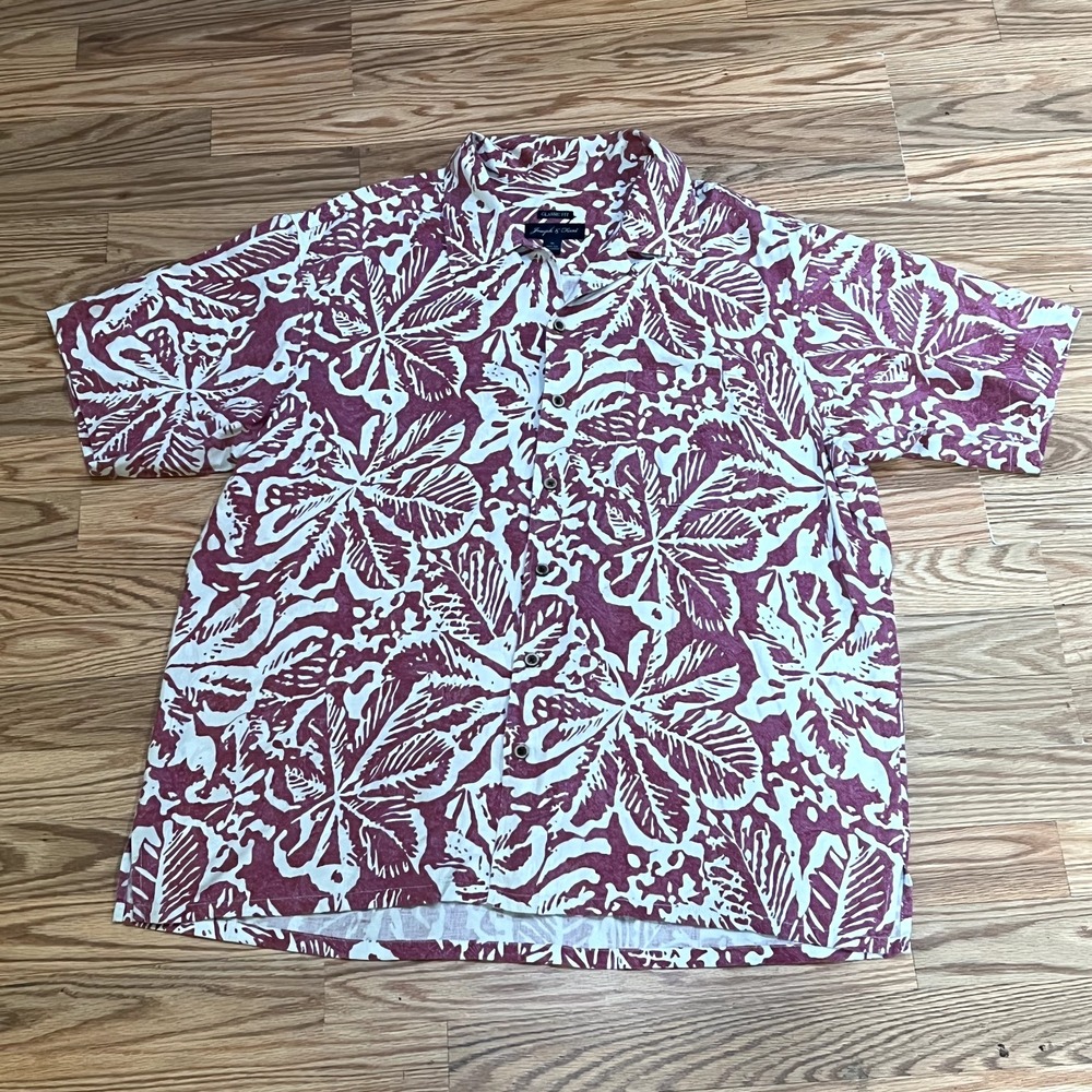 Joseph & Feiss Shirt Mens XL Classic Fit Hawaiian Dress Lounge 100% Silk Top